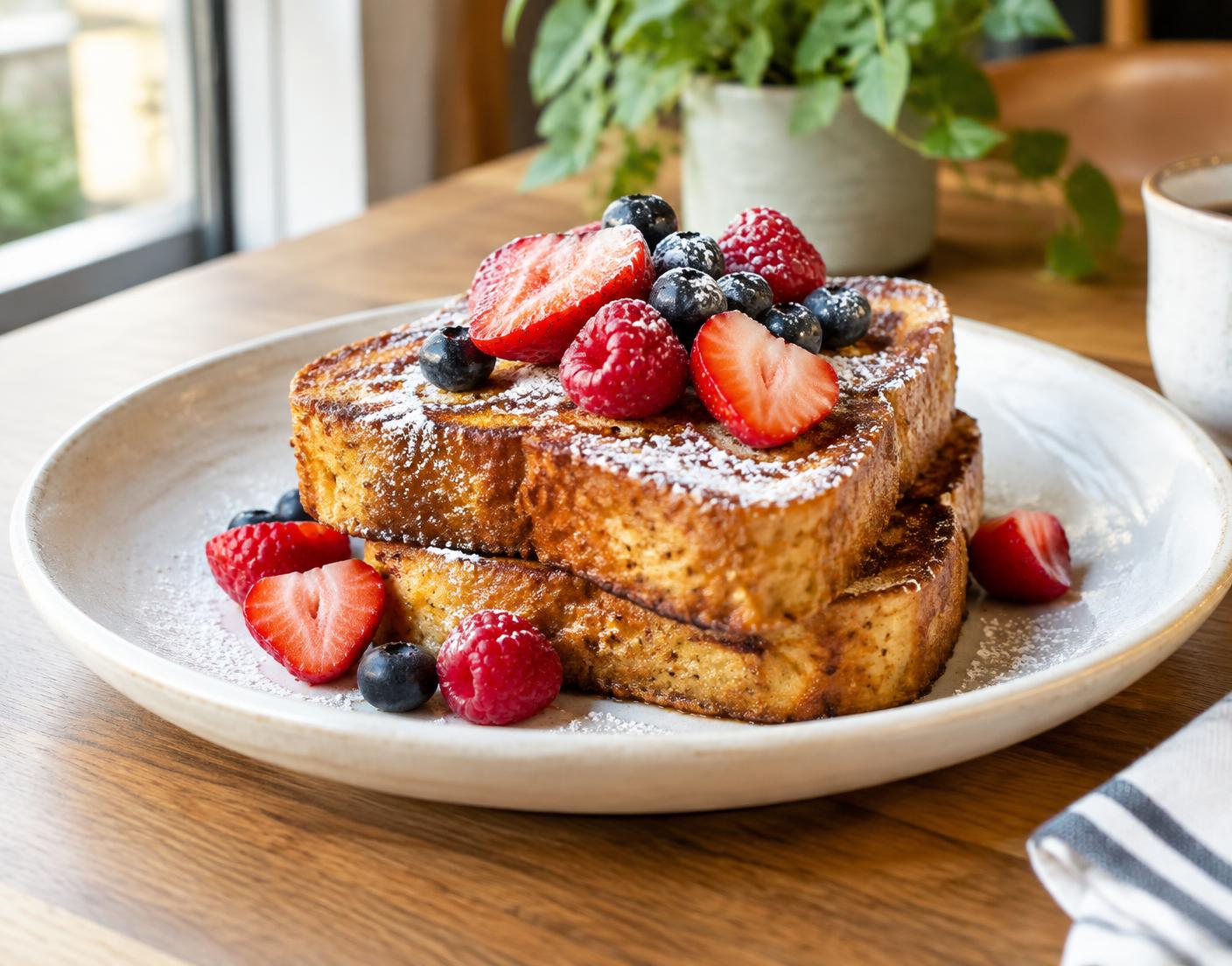 French toast topped with fresh berries